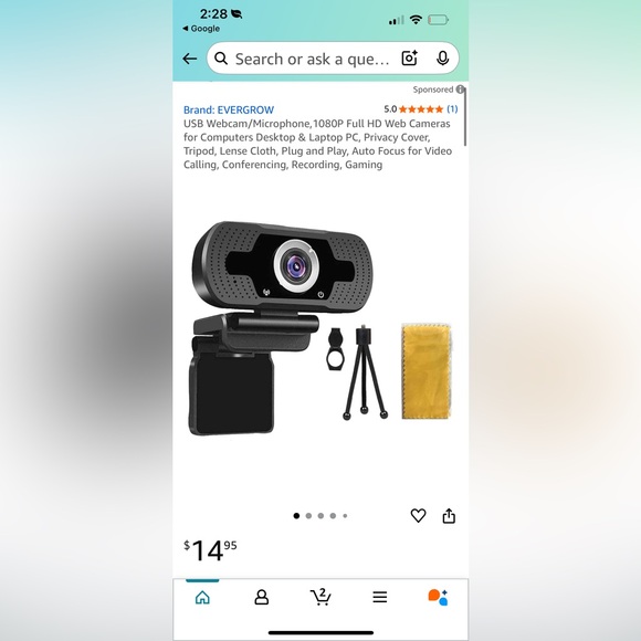 Evergrow- High-Definition Black Webcam - Picture 1 of 6